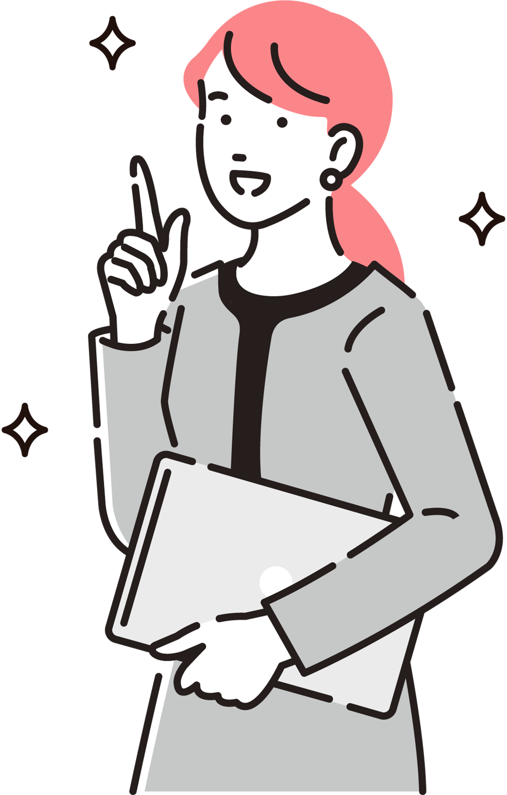 BPaaS女性スタッフイラスト